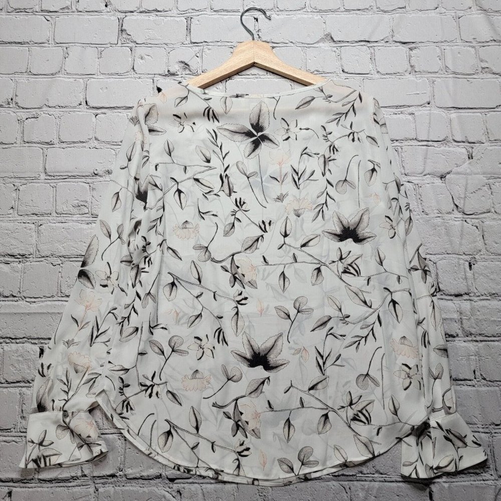 Loft Ruffle Cuff Sheer Floral Petal Sheer Blouse Size S - Picture 9 of 12